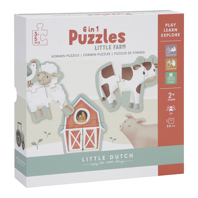 6 in 1 Puzzle-Set Little Farm