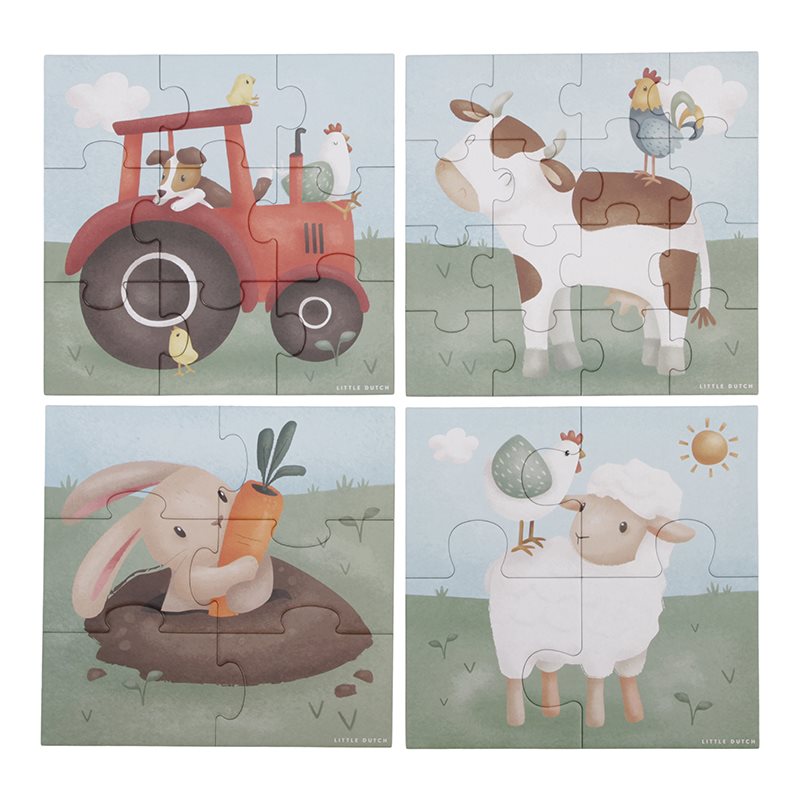Little Dutch 4 in 1 Puzzle-Set Little Farm