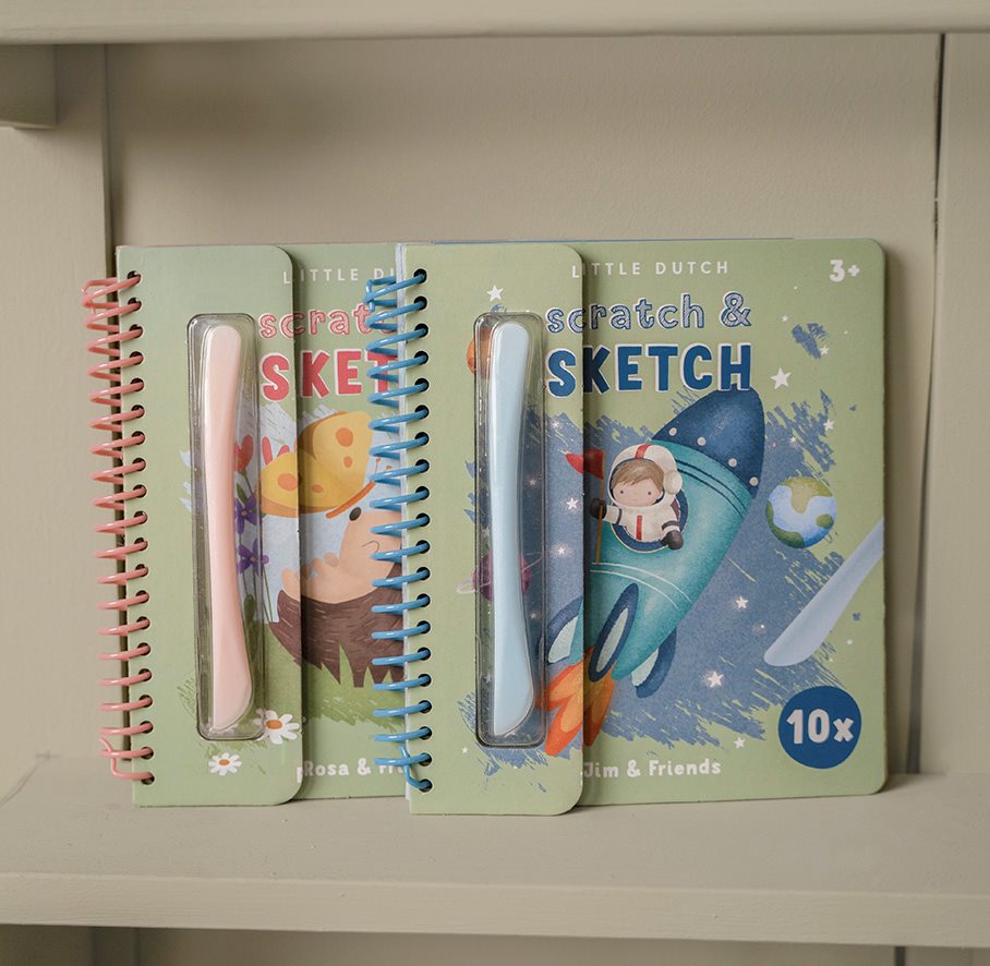 Kratzen und Zeichnen Buch Rosa & Friends| Little Dutch