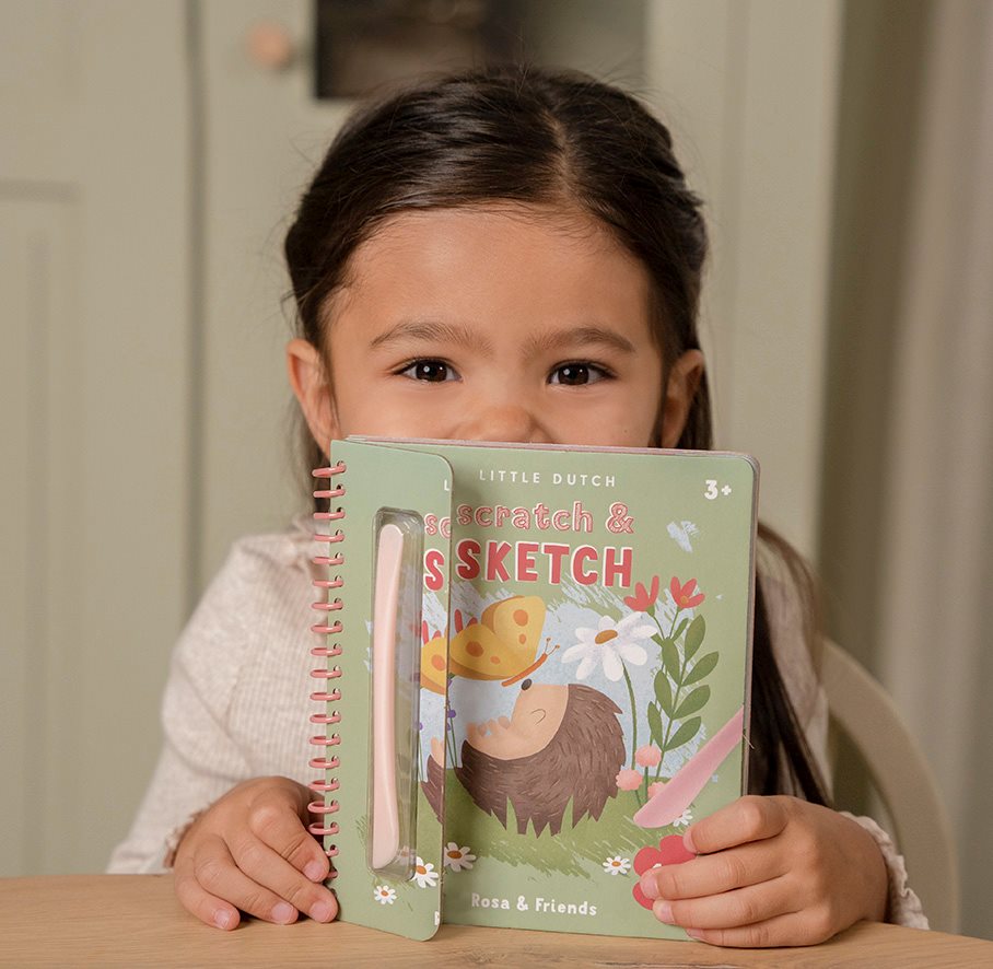 Kratzen und Zeichnen Buch Rosa & Friends| Little Dutch