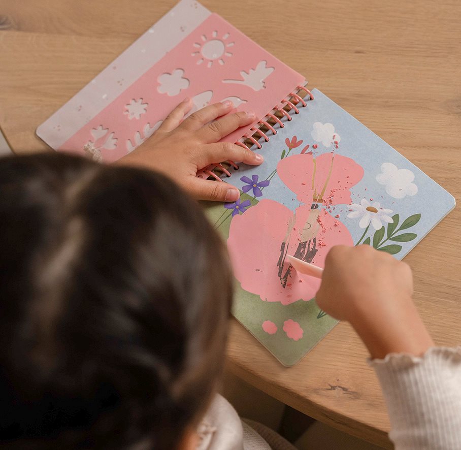Kratzen und Zeichnen Buch Rosa & Friends| Little Dutch