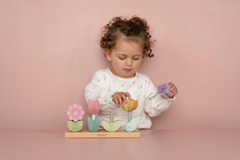 Little Dutch Holz- Stapel-Blumen Fairy Garden