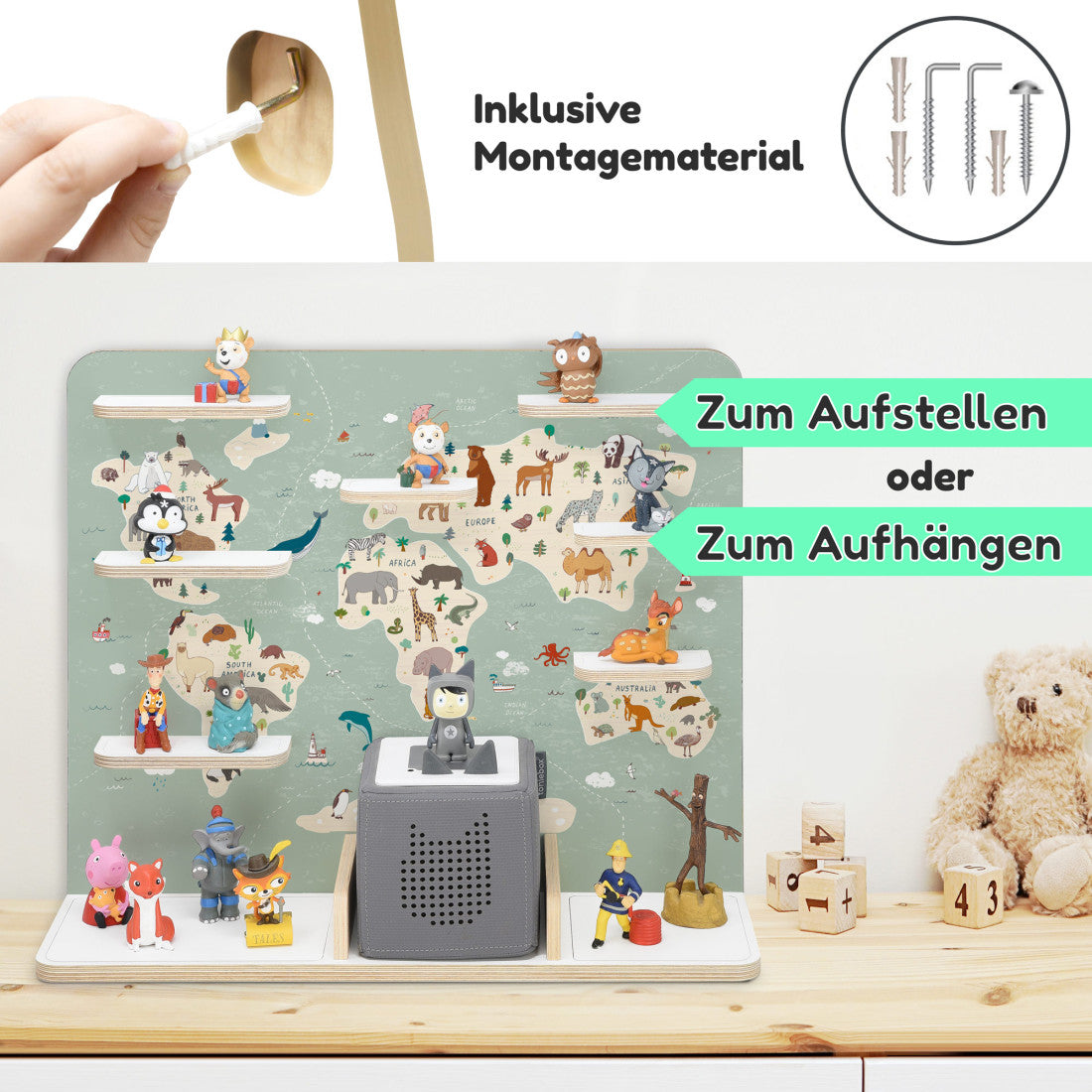 Atlas -Kinder Regal geeignet für die Musikbox