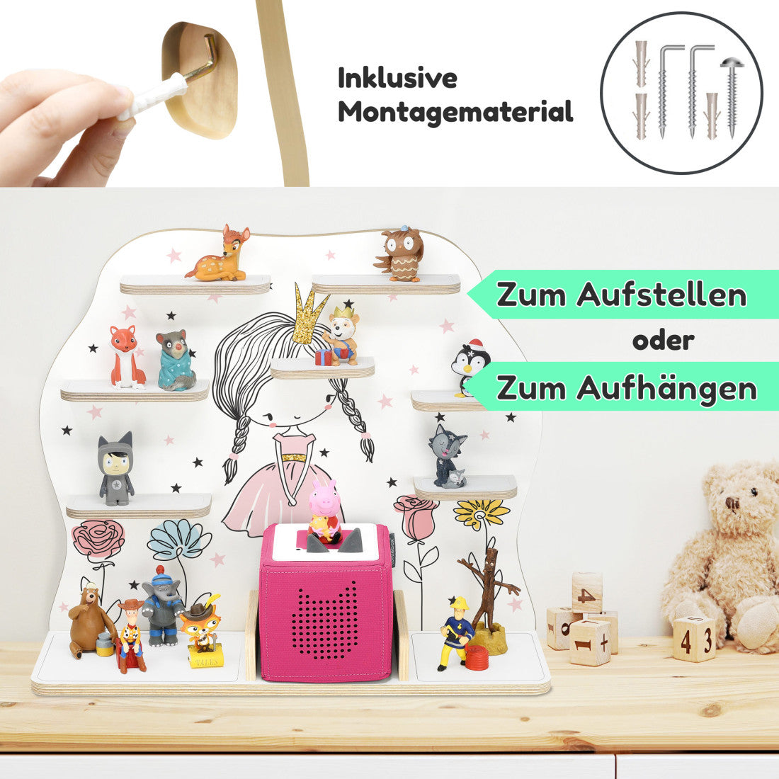 Prinzessin -Kinder Regal geeignet für die Musikbox