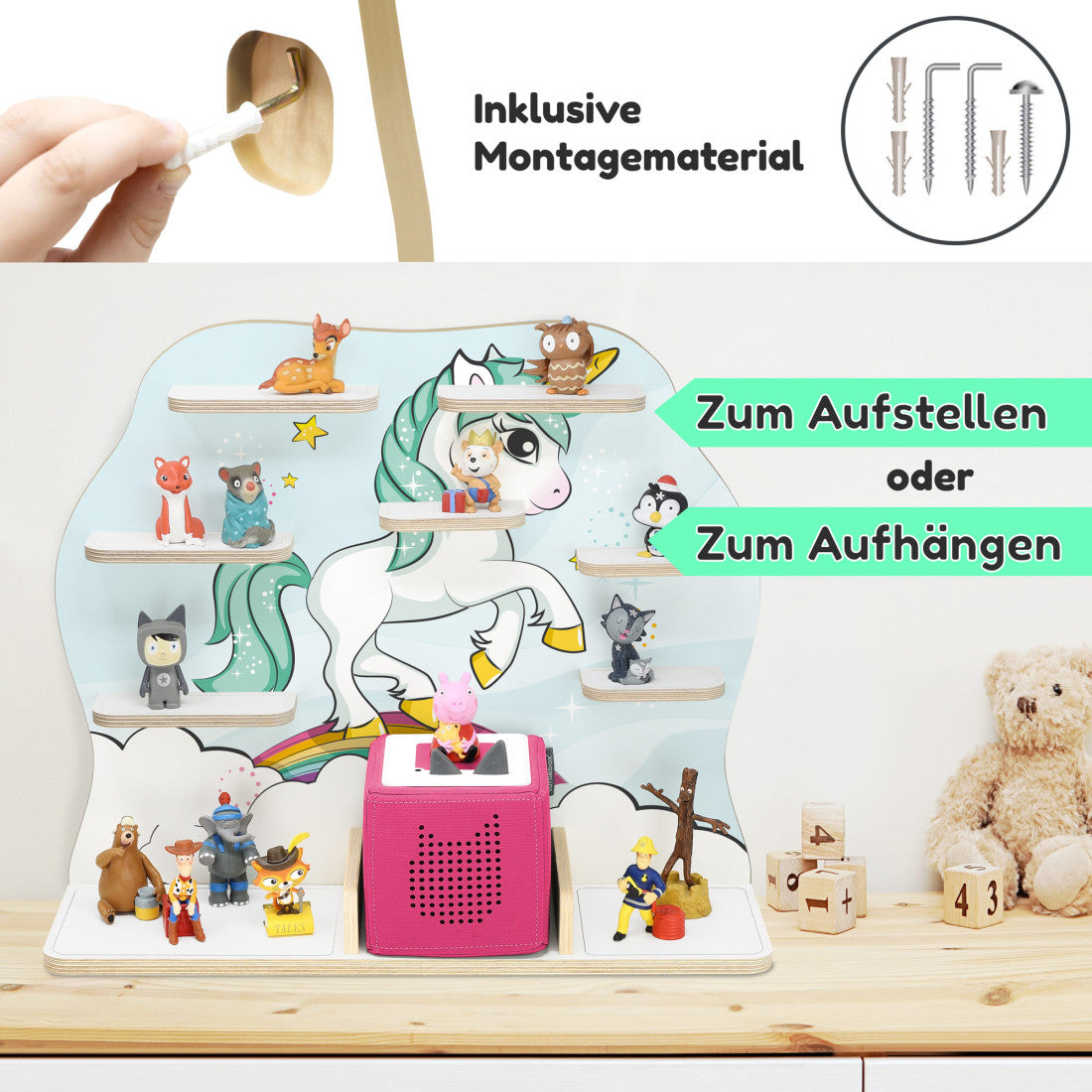 Einhorn -Kinder Regal geeignet für die Musikbox