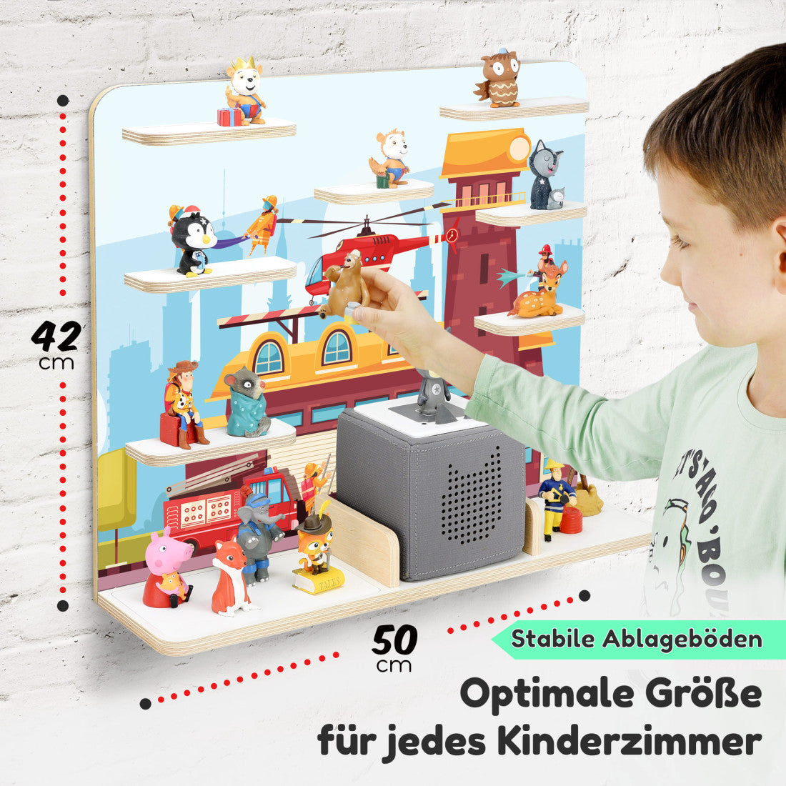 Feuerwehr -Kinder Regal geeignet für die Musikbox