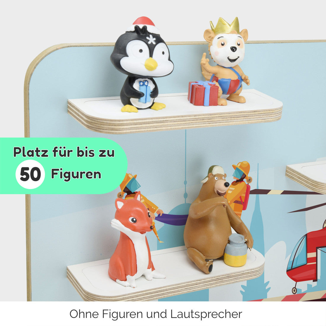 Feuerwehr -Kinder Regal geeignet für die Musikbox
