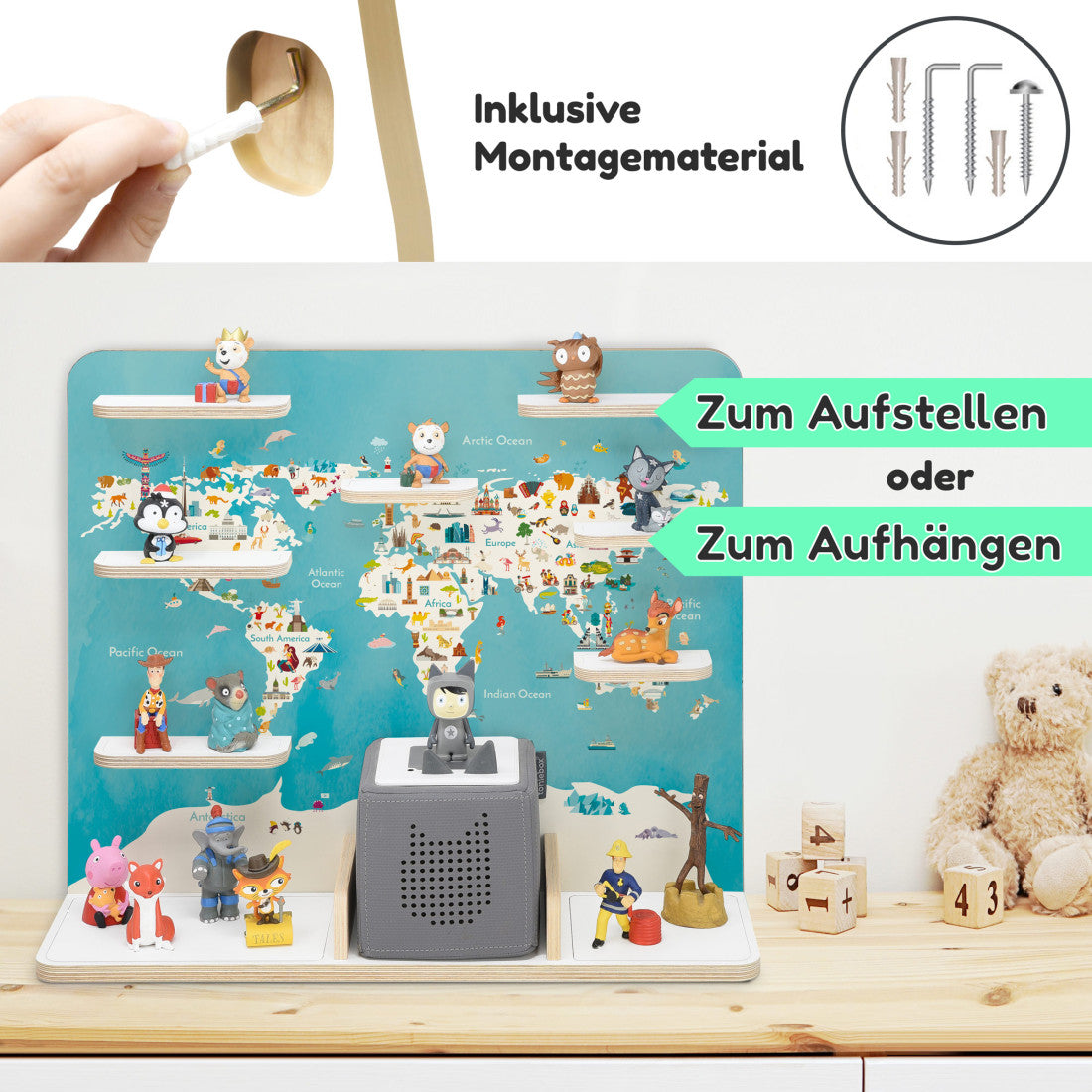 Globus -Kinder Regal geeignet für die Musikbox