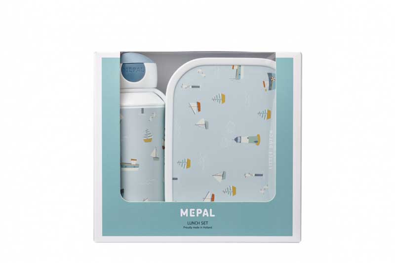 Little Dutch Lunchset Campus (Trinkflasche Pop-up und Brotdose) Sailors Bay Mepal