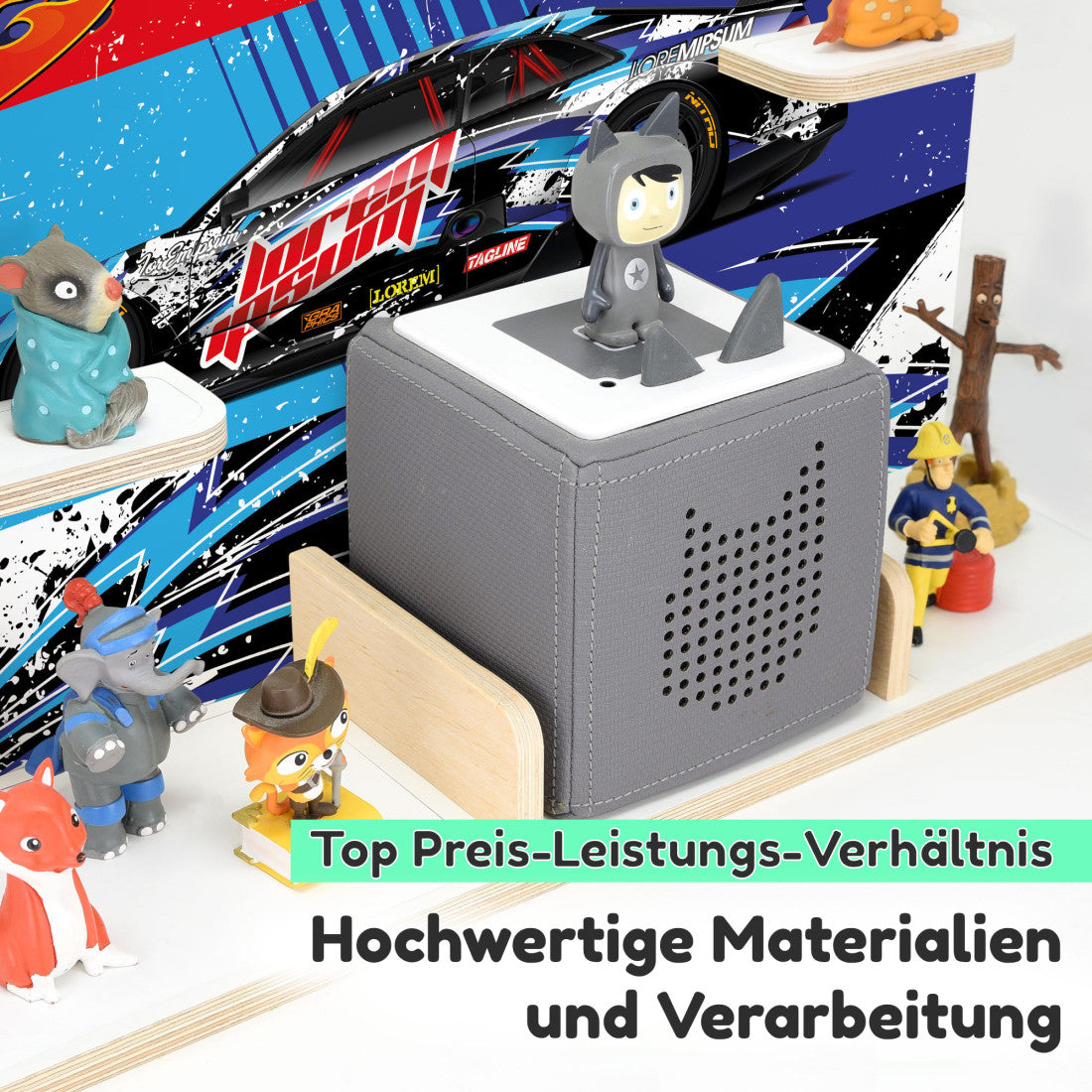 Racer -Kinder Regal geeignet für die Musikbox