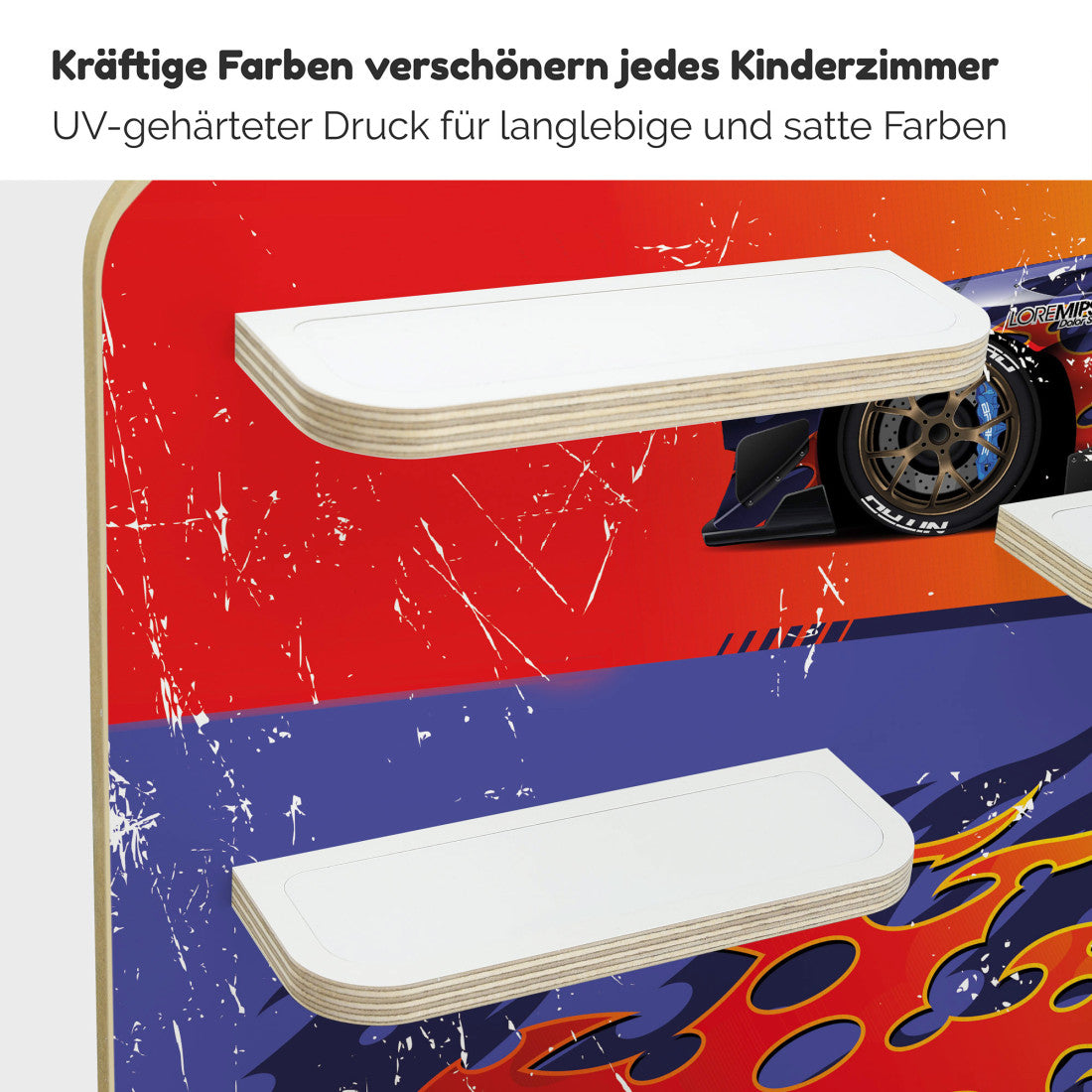 Racer -Kinder Regal geeignet für die Musikbox