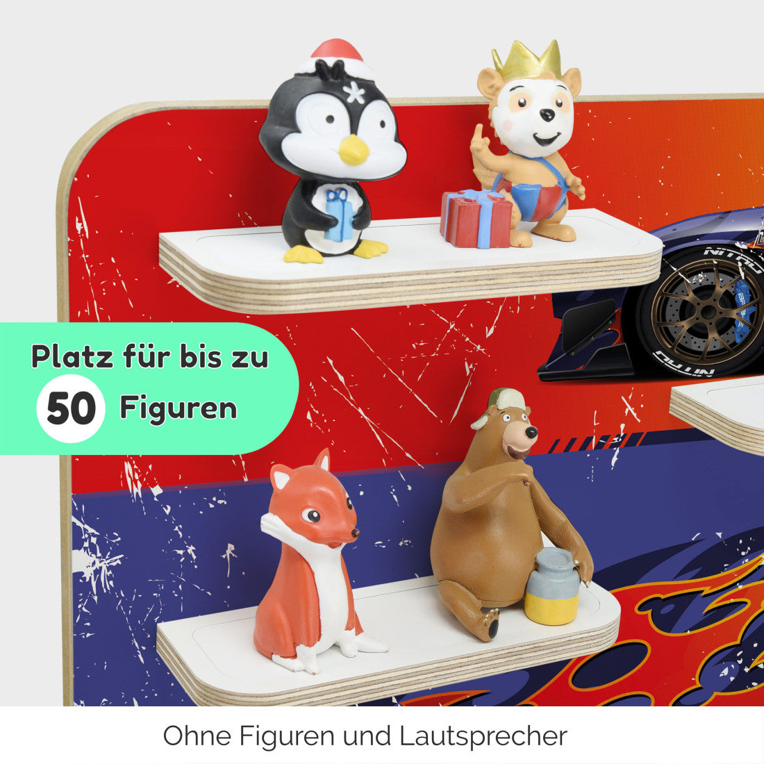 Racer -Kinder Regal geeignet für die Musikbox