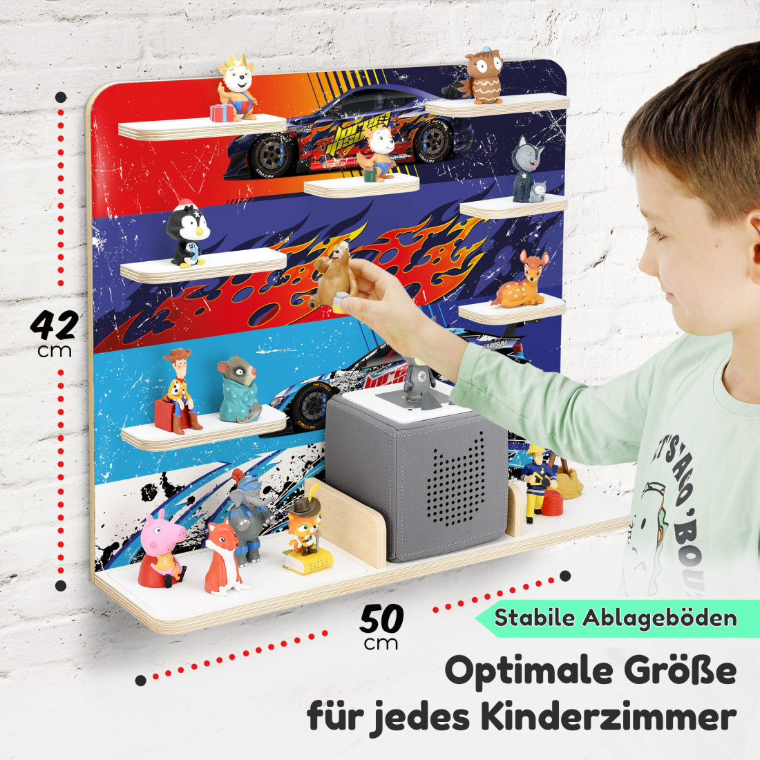 Racer -Kinder Regal geeignet für die Musikbox
