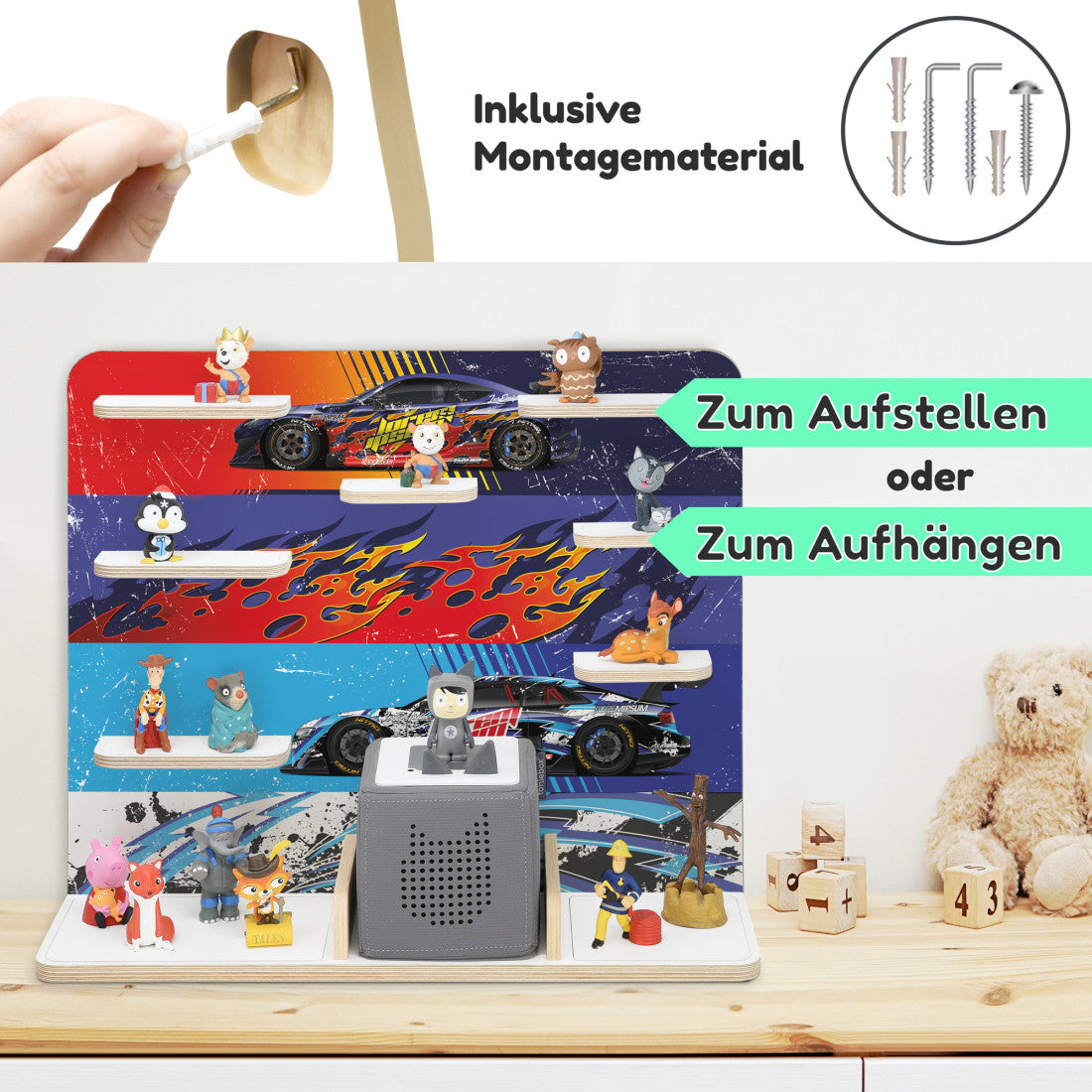 Racer -Kinder Regal geeignet für die Musikbox