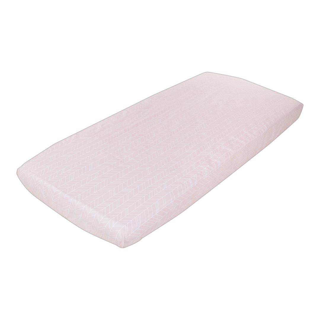 Wiege-Spannbetttuch 40 x 80 cm Peach Leaves Pink Kollektion
