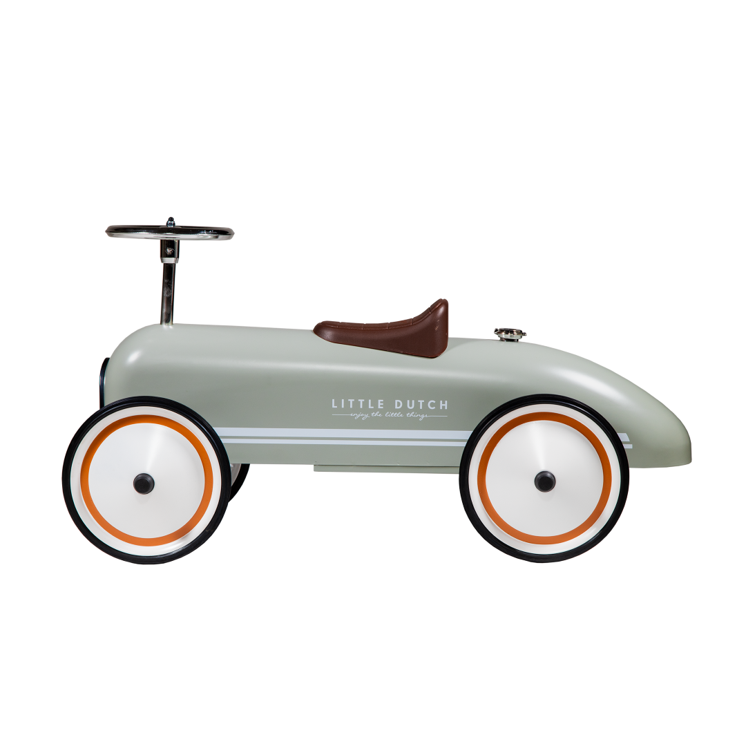 Little Dutch Retro Roller Laufauto - Olive Metall