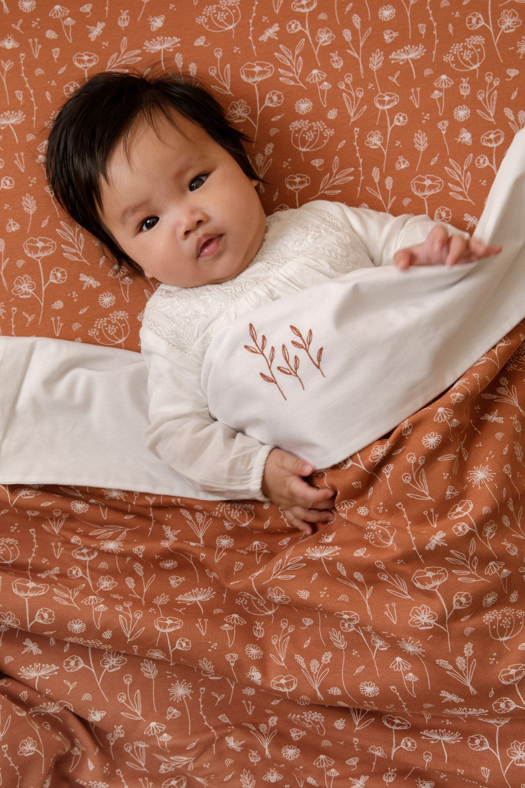 Little dutch Spannbettlaken Kinderbettbett 60x120cm Wild Flowers Rust Kollektion