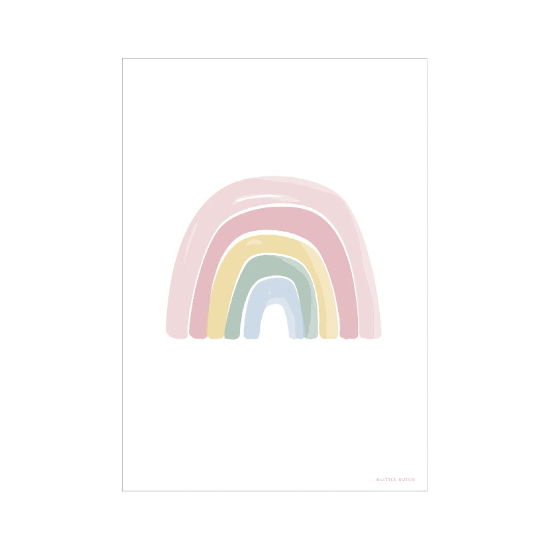 Little Dutch Poster A3 -Regenbogen Alphabet pink