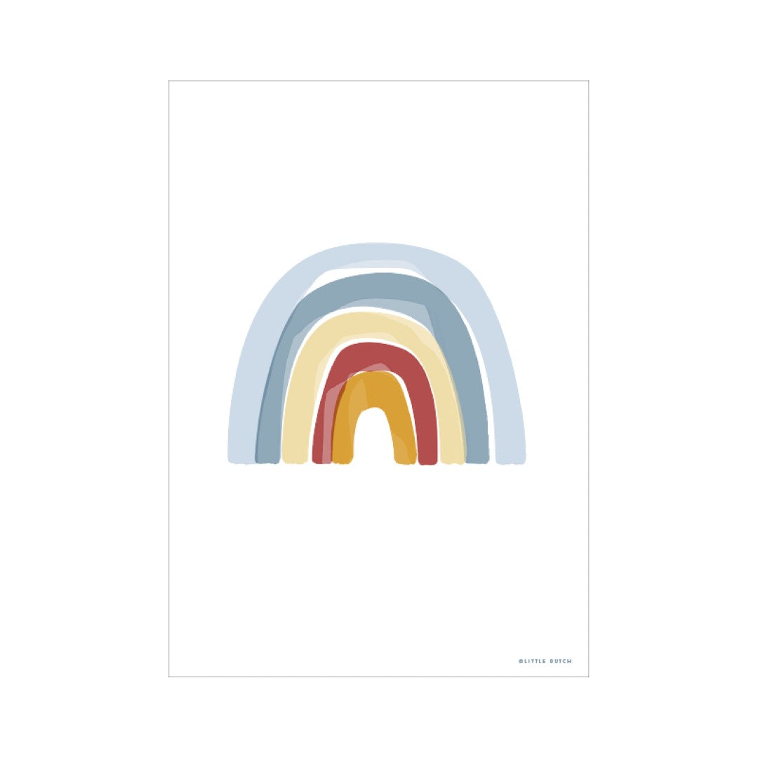 Little Dutch Poster A3 -Regenbogen Alphabet blau