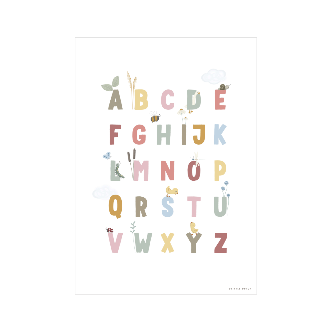 Little Dutch Poster A3 - Little Goose ABC - pink