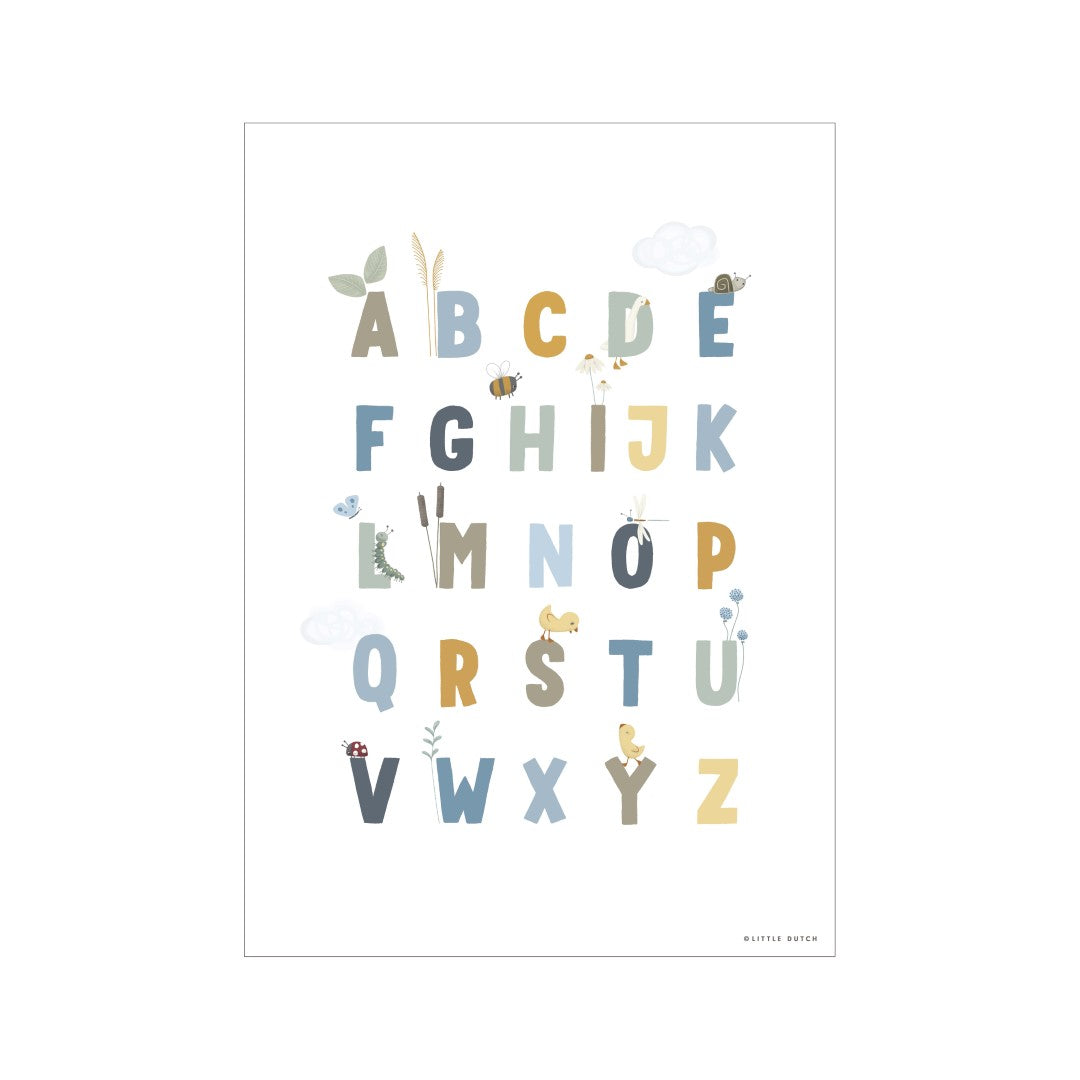 Little Dutch Poster A3 - Little Goose ABC - blue