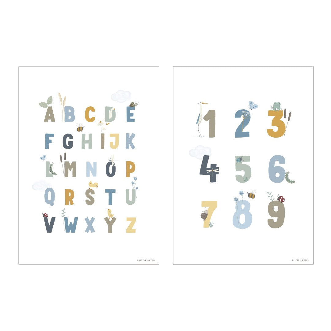Little Dutch Poster A3 - Little Goose ABC - blue