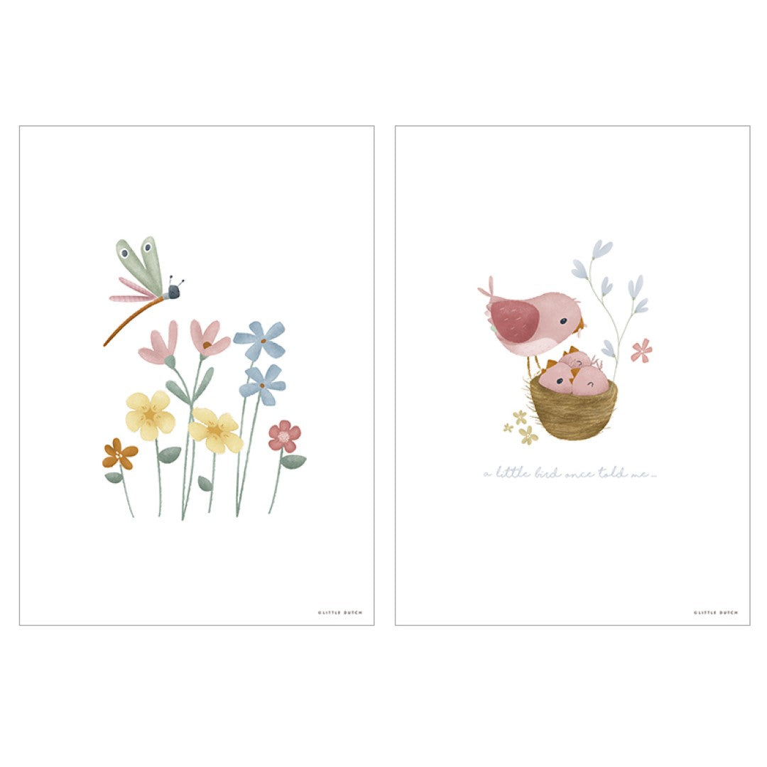 Little Dutch Poster A3- Little Pink Flowers