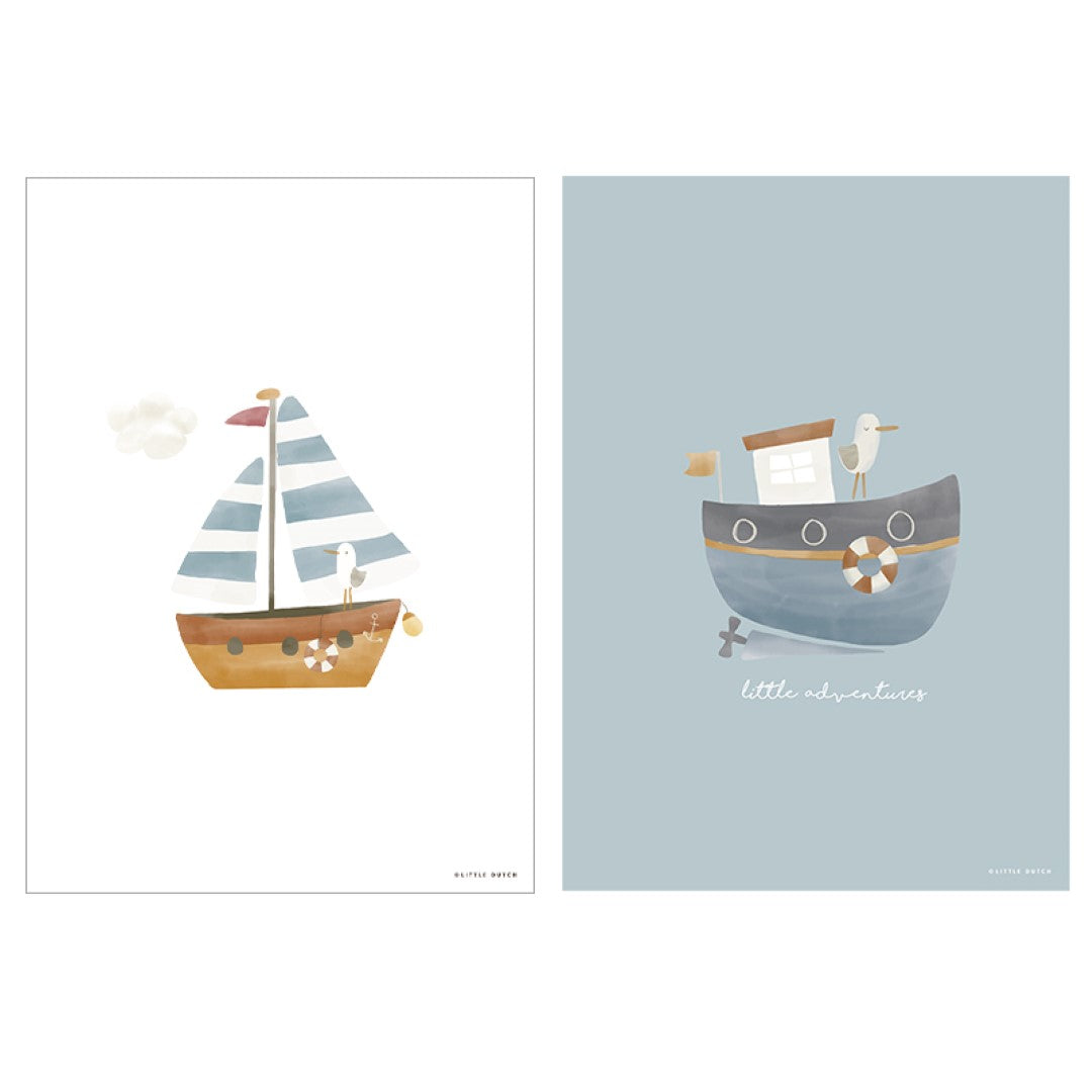 Little Dutch Poster A3- Sailors Bay Blue