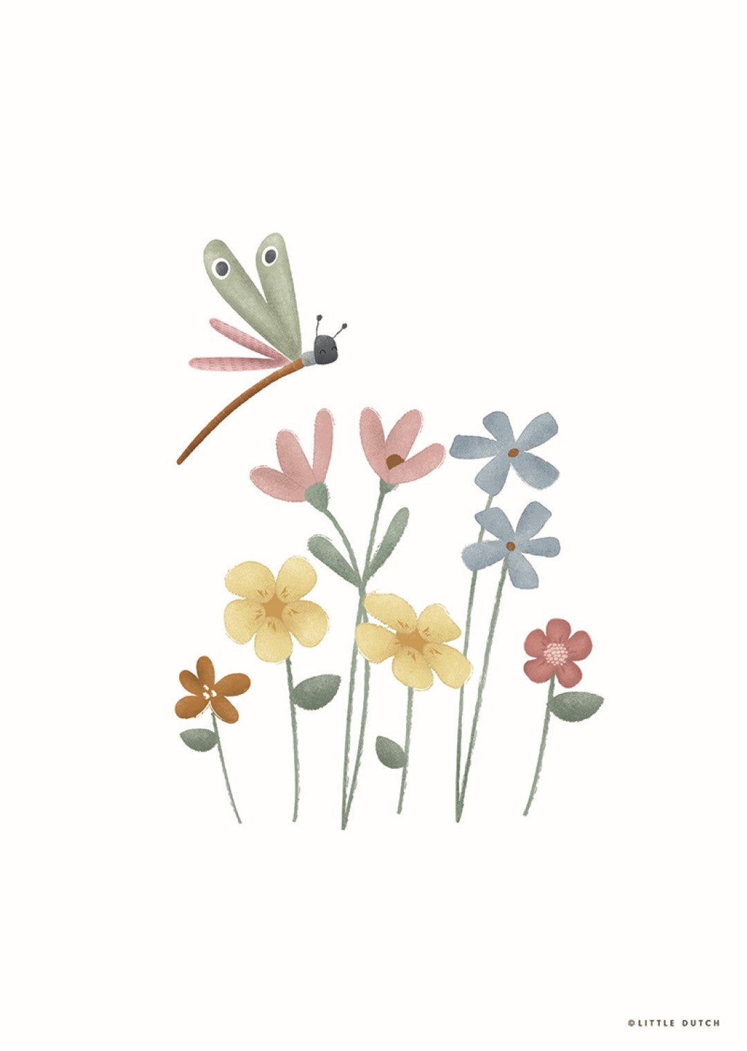 Little Dutch Poster A3- Little Pink Flowers