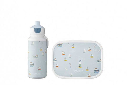 Little Dutch Lunchset Campus (Trinkflasche Pop-up und Brotdose) Sailors Bay Mepal
