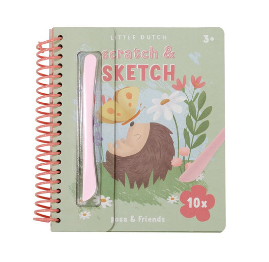 Kratzen und Zeichnen Buch Rosa & Friends| Little Dutch
