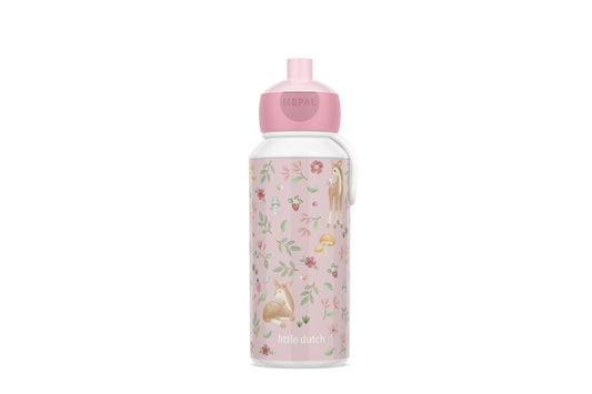 Trinkflasche Pop-up Little Dutch rosa  campus 400 ml - Fairy Garden Mepal