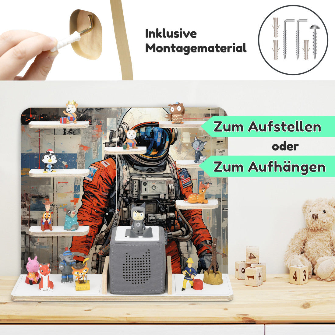 Astronaut -Kinder Regal geeignet für die Musikbox