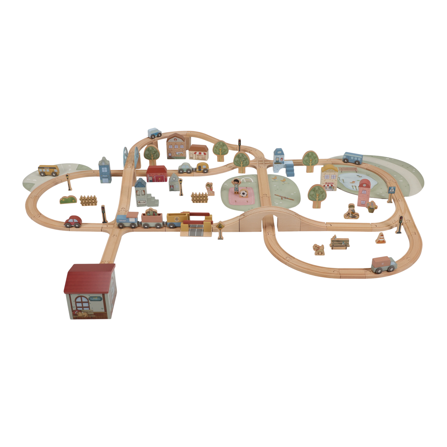 Little Dutch Holzeisenbahn XXL - Starter-Set Little Railway FSC LD2540  NEW
