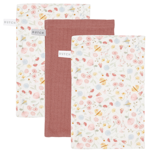 Little Dutch Waschhandschuhe Set Pure Pink Blush / Flowers & Butterflies Kollektion