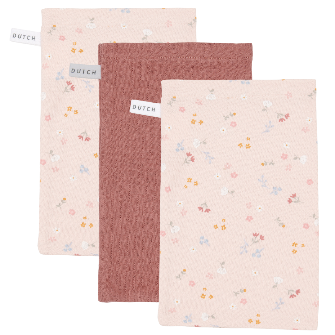 Little Dutch Waschhandschuhe Set Pink Blush / Little Pink Flowers Kollektion