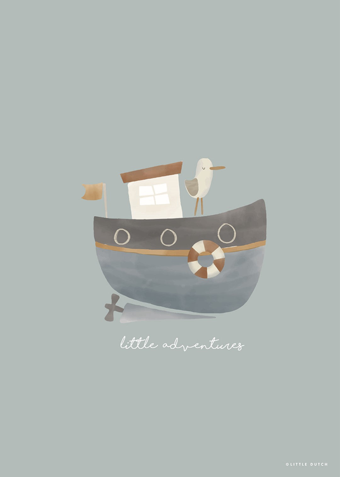 Little Dutch Poster A3- Sailors Bay Blue
