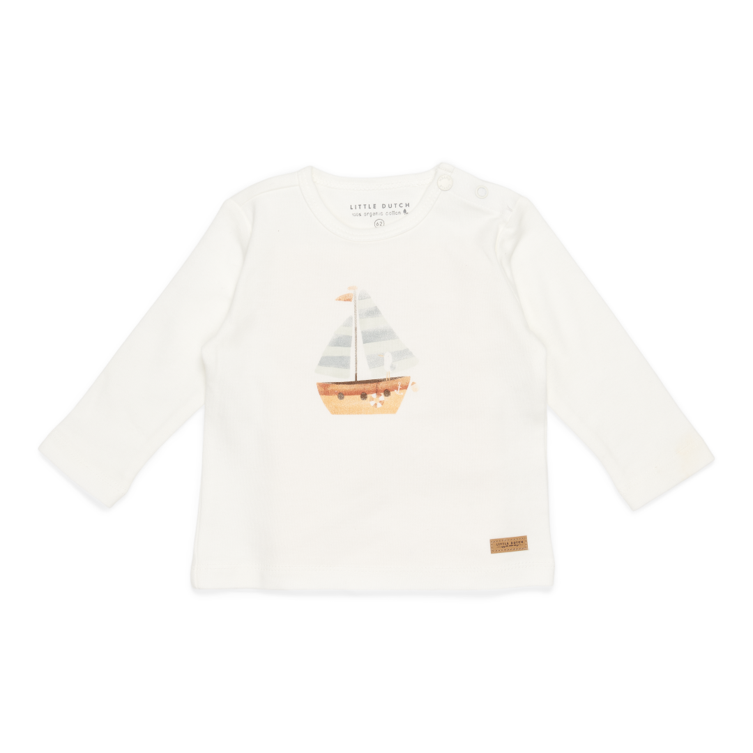 Little Dutch T-Shirt langärmlig Sailboat White